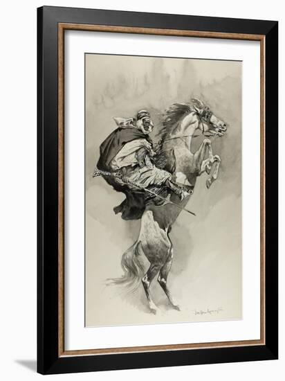 Mubarek the Arabian Chief-Frederic Remington-Framed Giclee Print