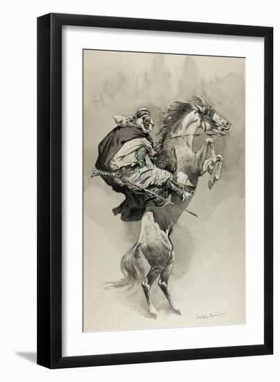 Mubarek the Arabian Chief-Frederic Remington-Framed Giclee Print