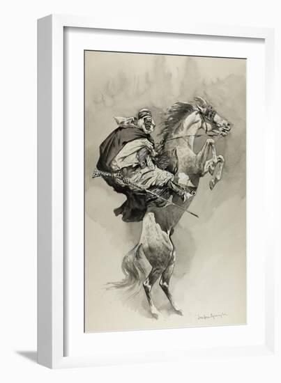 Mubarek the Arabian Chief-Frederic Remington-Framed Giclee Print