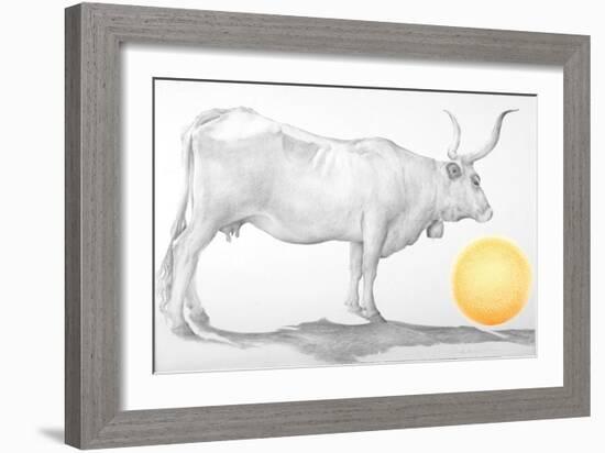 Mucca in Maremma-Antonio Ciccone-Framed Giclee Print