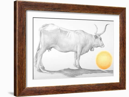 Mucca in Maremma-Antonio Ciccone-Framed Giclee Print