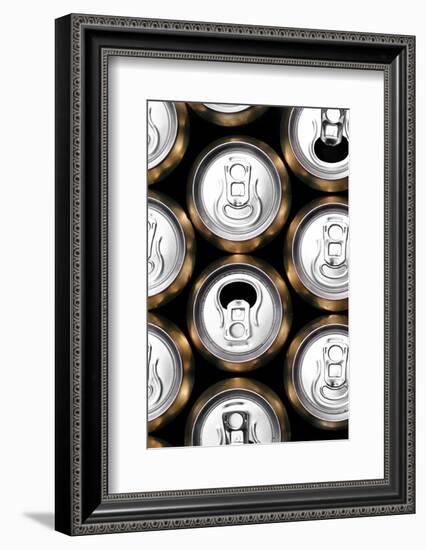 Much of Yellow Drinking Cans close Up-Nneirda-Framed Photographic Print