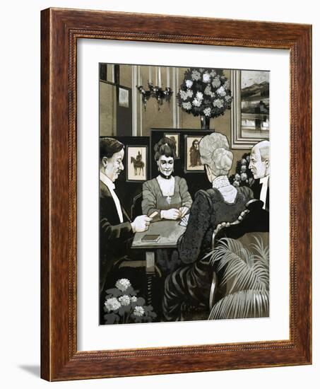 Much Time Was Passed During Country House Parties Playing Bridge-Richard Hook-Framed Giclee Print