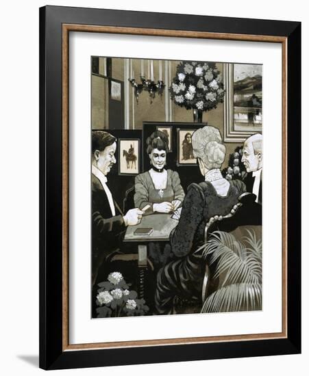 Much Time Was Passed During Country House Parties Playing Bridge-Richard Hook-Framed Giclee Print