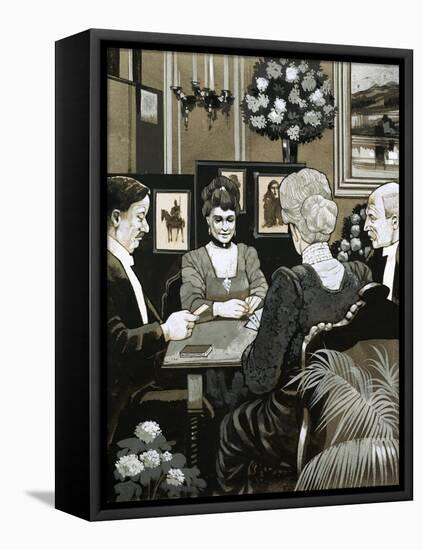 Much Time Was Passed During Country House Parties Playing Bridge-Richard Hook-Framed Premier Image Canvas