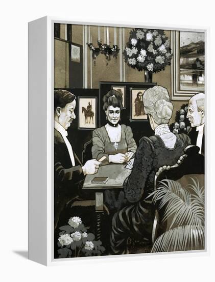 Much Time Was Passed During Country House Parties Playing Bridge-Richard Hook-Framed Premier Image Canvas
