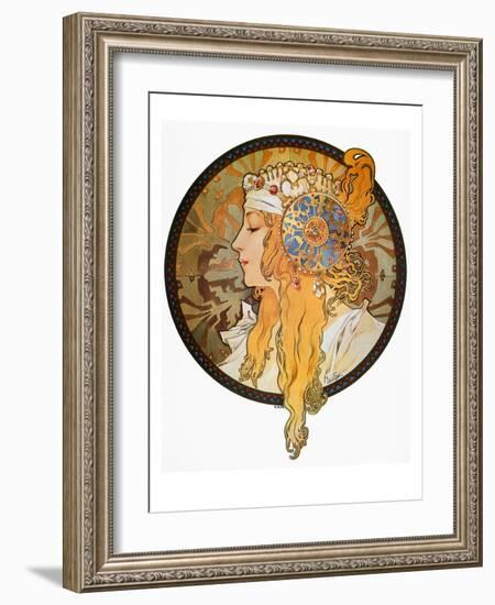 Mucha: Poster, C1900-Alphonse Mucha-Framed Giclee Print