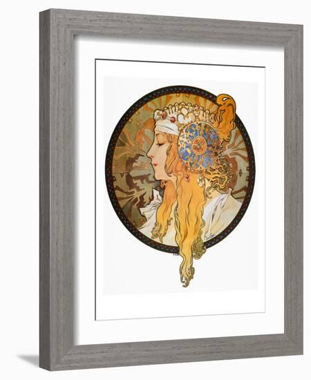 Mucha: Poster, C1900-Alphonse Mucha-Framed Giclee Print