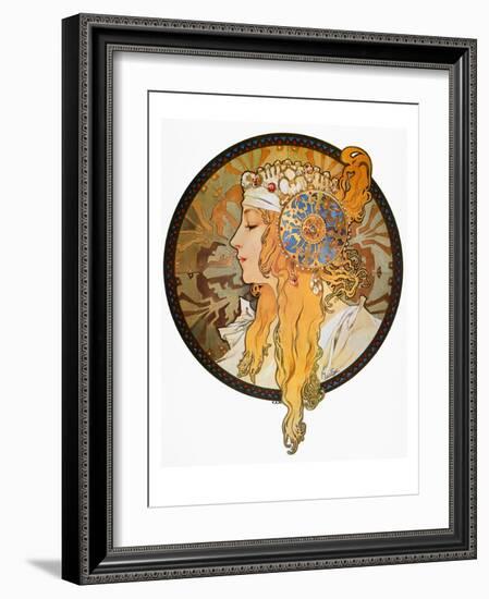 Mucha: Poster, C1900-Alphonse Mucha-Framed Giclee Print