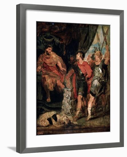 Mucius Scaevola before Porsenna, 1630S-Peter Paul Rubens-Framed Giclee Print