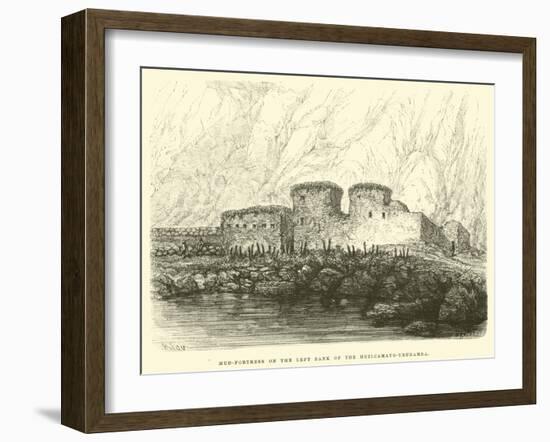 Mud-Fortress on the Left Bank of the Huilcamayo-Urubamba-Édouard Riou-Framed Giclee Print