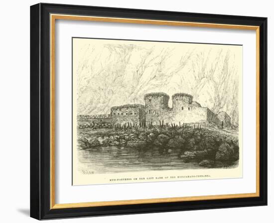 Mud-Fortress on the Left Bank of the Huilcamayo-Urubamba-Édouard Riou-Framed Giclee Print