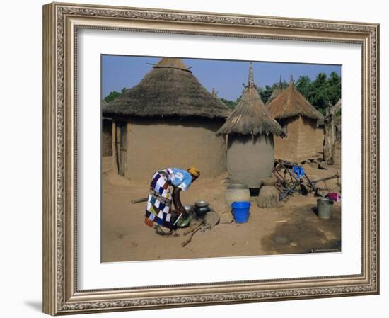 Mud Village, Huts, Mandi Region, Mali, Africa-Bruno Morandi-Framed Photographic Print