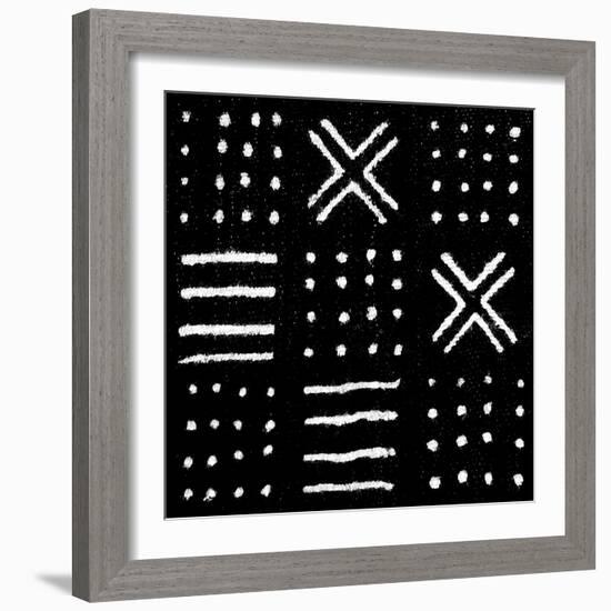 Mudcloth Black II-Ellie Roberts-Framed Art Print