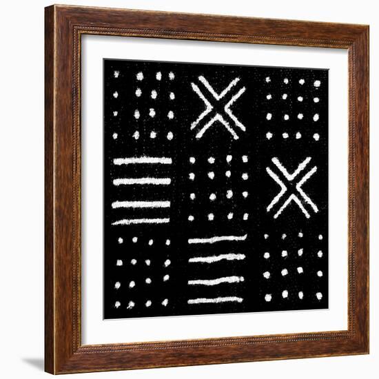 Mudcloth Black II-Ellie Roberts-Framed Art Print