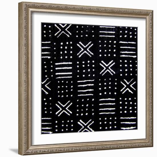 Mudcloth Black III-Ellie Roberts-Framed Art Print