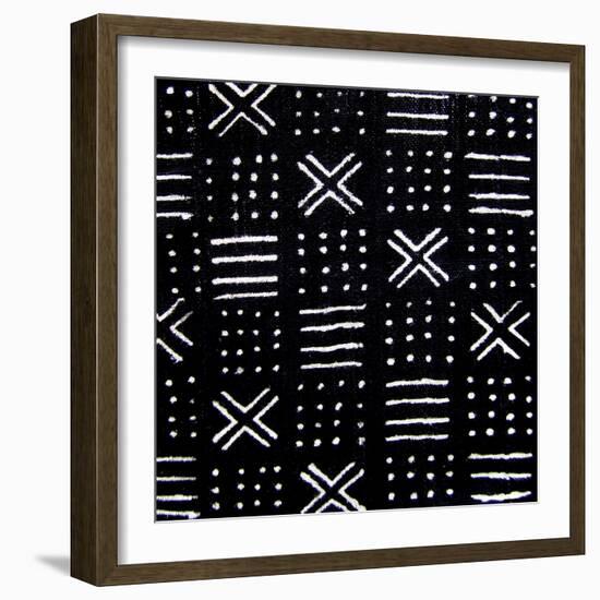 Mudcloth Black III-Ellie Roberts-Framed Art Print