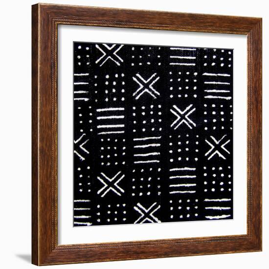 Mudcloth Black III-Ellie Roberts-Framed Art Print