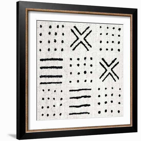 Mudcloth White II-Ellie Roberts-Framed Art Print