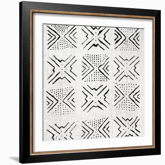 Mudcloth White V-Ellie Roberts-Framed Art Print