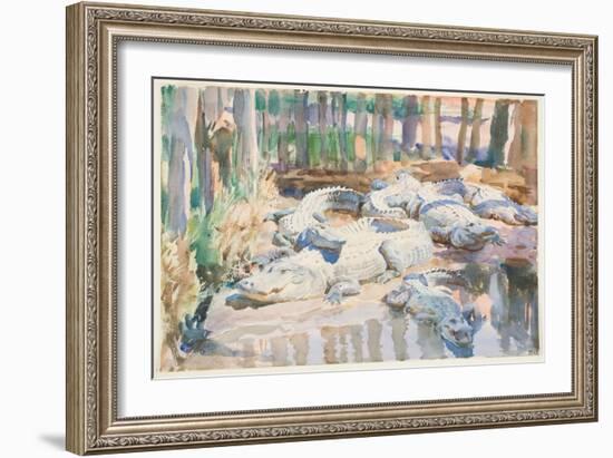 Muddy Alligators, 1917 (W/C over Graphite on Paper)-John Singer Sargent-Framed Giclee Print