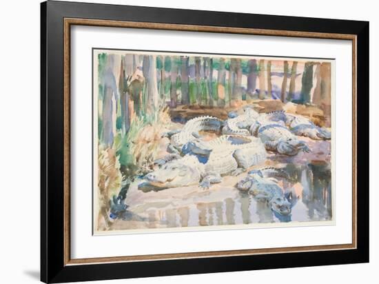 Muddy Alligators, 1917 (W/C over Graphite on Paper)-John Singer Sargent-Framed Giclee Print