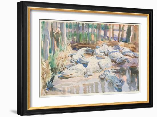 Muddy Alligators, 1917 (W/C over Graphite on Paper)-John Singer Sargent-Framed Giclee Print