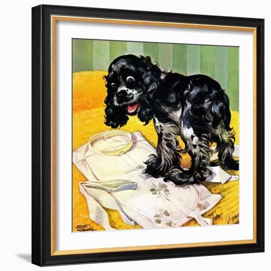 "Muddy Paw Prints," December 6, 1947-Albert Staehle-Framed Giclee Print