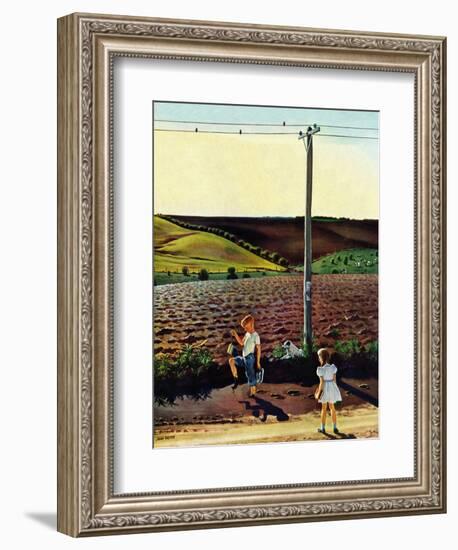 "Muddy Walk Home", May 13, 1950-John Falter-Framed Giclee Print