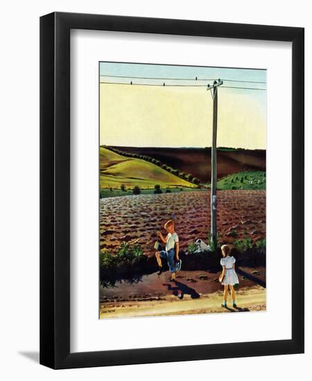 "Muddy Walk Home", May 13, 1950-John Falter-Framed Giclee Print