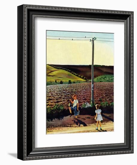 "Muddy Walk Home", May 13, 1950-John Falter-Framed Giclee Print