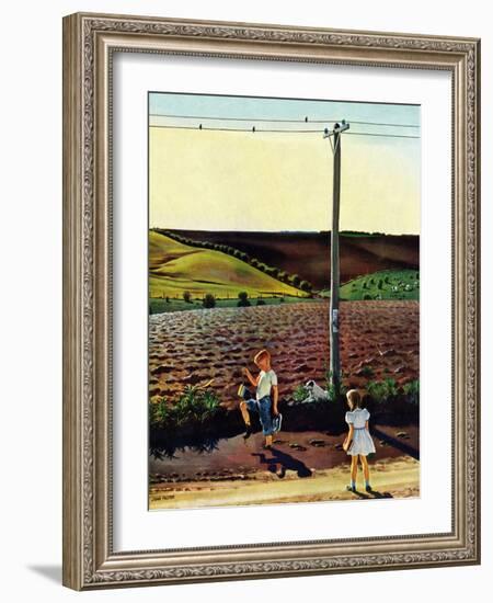 "Muddy Walk Home", May 13, 1950-John Falter-Framed Giclee Print