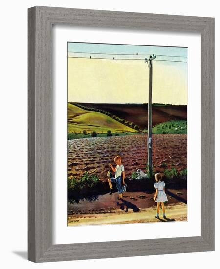 "Muddy Walk Home", May 13, 1950-John Falter-Framed Giclee Print