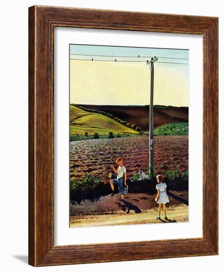 "Muddy Walk Home", May 13, 1950-John Falter-Framed Giclee Print