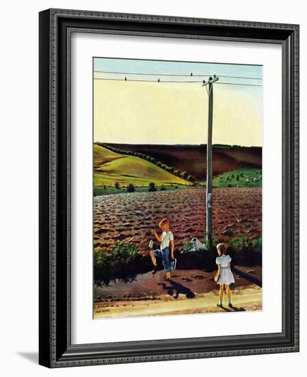 "Muddy Walk Home", May 13, 1950-John Falter-Framed Giclee Print