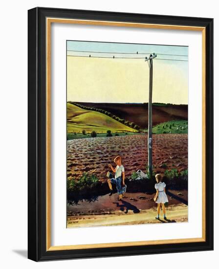 "Muddy Walk Home", May 13, 1950-John Falter-Framed Giclee Print