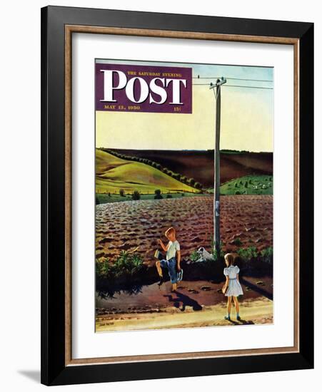 "Muddy Walk Home" Saturday Evening Post Cover, May 13, 1950-John Falter-Framed Giclee Print