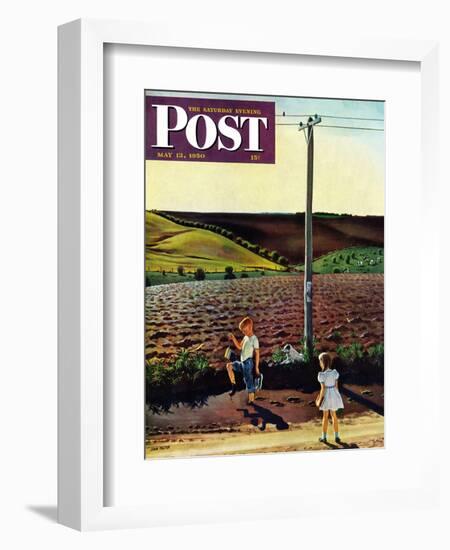 "Muddy Walk Home" Saturday Evening Post Cover, May 13, 1950-John Falter-Framed Giclee Print