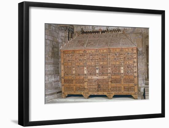 Mudejar Style Carved Wood Cabinet, Adorned with Coloured Iron Decorations, Spain-null-Framed Giclee Print