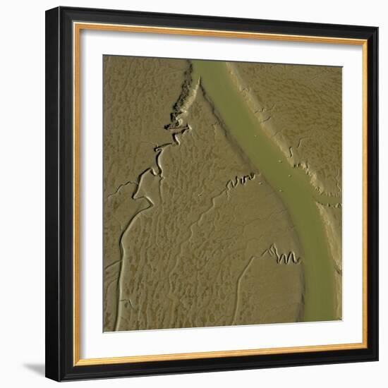 Mudflat, Aiguillon Bay, Vendee, France, July 2017.-Loic Poidevin-Framed Photographic Print