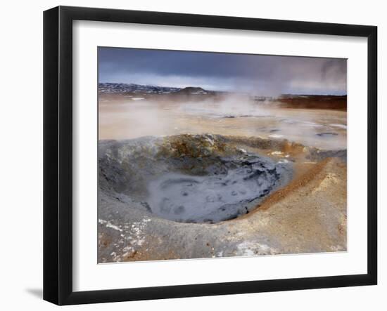 Mudpots at Namaskard Geothermal Area, Near Lake Myvatn and Reykjahlid-Patrick Dieudonne-Framed Photographic Print