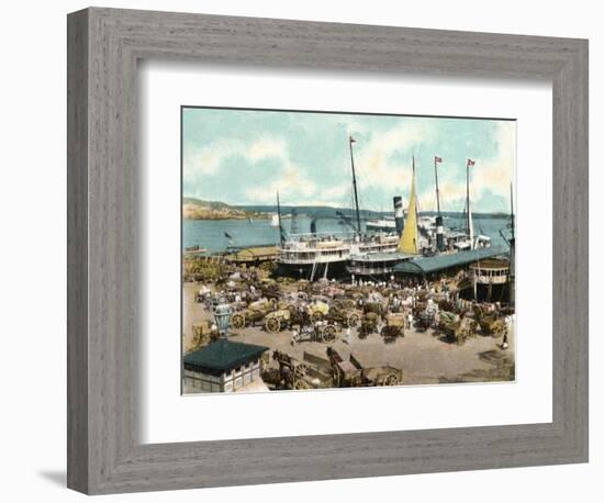 Muelle De Luz Harbour with Ferries, Havana, Cuba, 1904-null-Framed Giclee Print