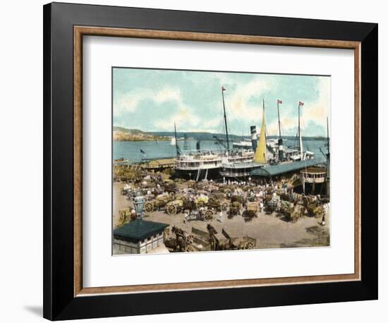 Muelle De Luz Harbour with Ferries, Havana, Cuba, 1904-null-Framed Giclee Print