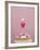 Muffin, Icing, Pink, Chocolate Beans, Candle, Heart Form, Burn, Detail-Nikky-Framed Photographic Print