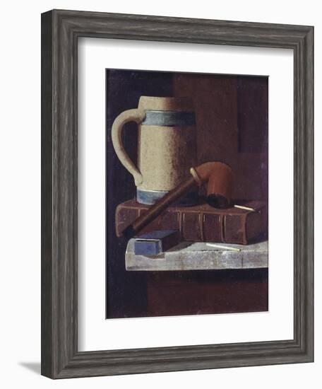 Mug, Pipe and Book-John Frederick Peto-Framed Giclee Print