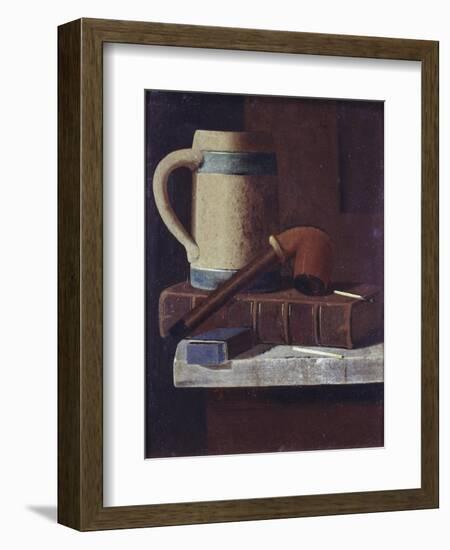 Mug, Pipe and Book-John Frederick Peto-Framed Giclee Print