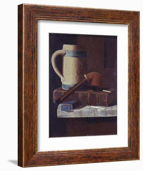 Mug, Pipe and Book-John Frederick Peto-Framed Giclee Print