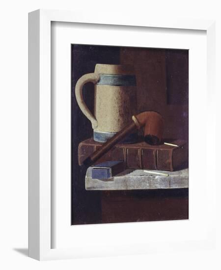 Mug, Pipe and Book-John Frederick Peto-Framed Giclee Print