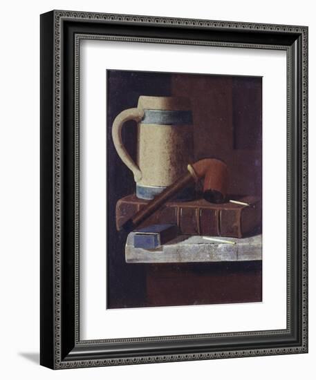 Mug, Pipe and Book-John Frederick Peto-Framed Giclee Print