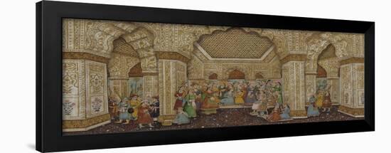 Mughal Palace Interior Depicting Shah Jahan and Mumtaz Mahal-null-Framed Giclee Print